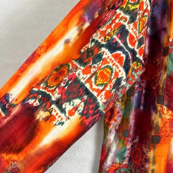 Polo Ralph Lauren Shirt Men's L Western Pearl Snap Psychedelic Aztec Vtg 90s - Picture 4 of 10